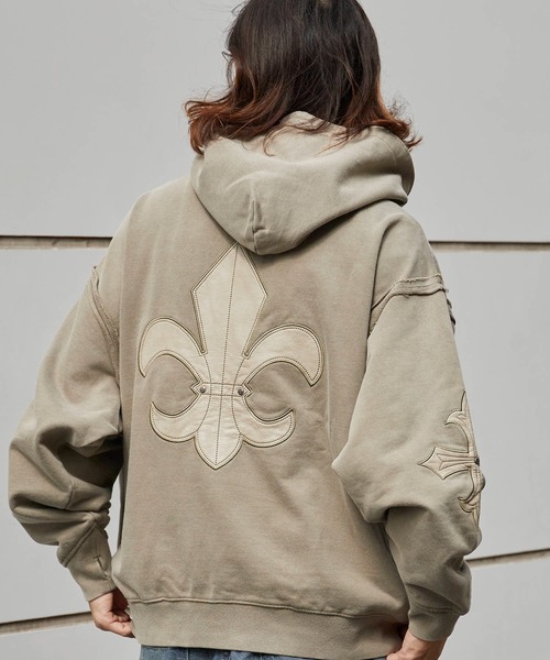 SUPPLIER/サプライヤー Fleur Leather Patch hoodie フーディー