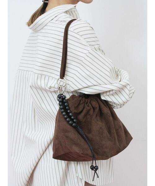 Samansa Mos2 blue（サマンサモスモスブルー）の「スエードショルダーバッグ（ハンドバッグ・レディース・ブラック/ボルドー/ブラウン・F）」の19枚目の写真