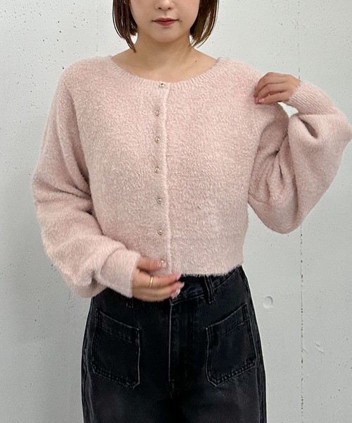 archives（アルシーヴ）の「プードルフェザーニットカーディガン（カーディガン/ボレロ・レディース・アイボリー/チャコールグレー/ベージュ/ピンク・MEDIUM）」の14枚目の写真