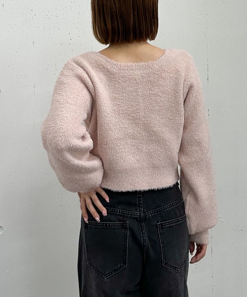 archives（アルシーヴ）の「プードルフェザーニットカーディガン（カーディガン/ボレロ・レディース・アイボリー/チャコールグレー/ベージュ/ピンク・MEDIUM）」の17枚目の写真