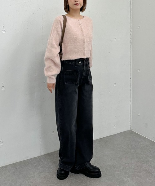 archives（アルシーヴ）の「プードルフェザーニットカーディガン（カーディガン/ボレロ・レディース・アイボリー/チャコールグレー/ベージュ/ピンク・MEDIUM）」の20枚目の写真