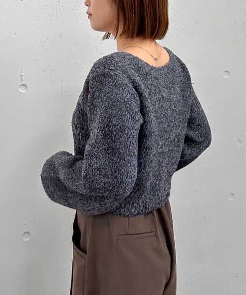 archives（アルシーヴ）の「プードルフェザーニットカーディガン（カーディガン/ボレロ・レディース・アイボリー/チャコールグレー/ベージュ/ピンク・MEDIUM）」の10枚目の写真