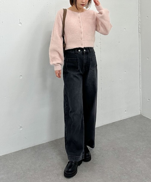 archives（アルシーヴ）の「プードルフェザーニットカーディガン（カーディガン/ボレロ・レディース・アイボリー/チャコールグレー/ベージュ/ピンク・MEDIUM）」の18枚目の写真