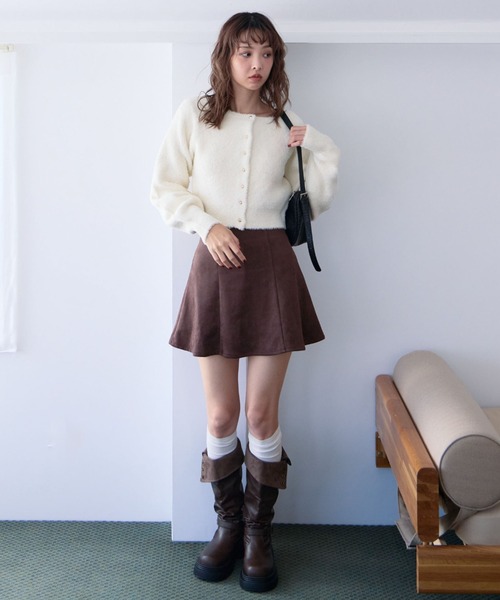 archives（アルシーヴ）の「プードルフェザーニットカーディガン（カーディガン/ボレロ・レディース・アイボリー/チャコールグレー/ベージュ/ピンク・MEDIUM）」の9枚目の写真