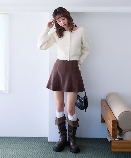 archives（アルシーヴ）の「プードルフェザーニットカーディガン（カーディガン/ボレロ・レディース・アイボリー/チャコールグレー/ベージュ/ピンク・MEDIUM）」の12枚目の写真