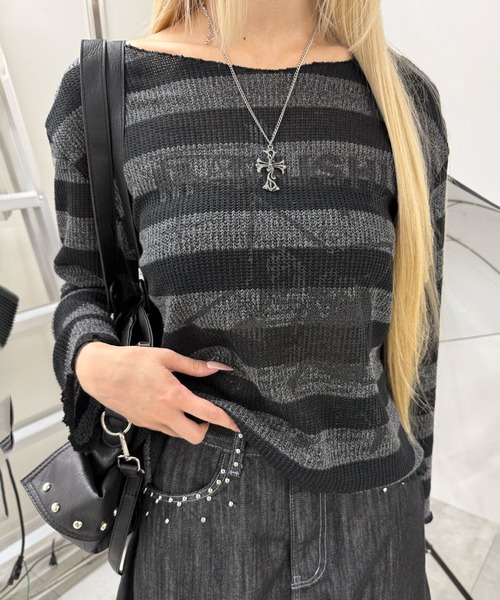 Figments（フィグメンツ）の「スターボーダーニット（ニット/セーター・レディース・アイボリー/ブラック・FREE）」の2枚目の写真