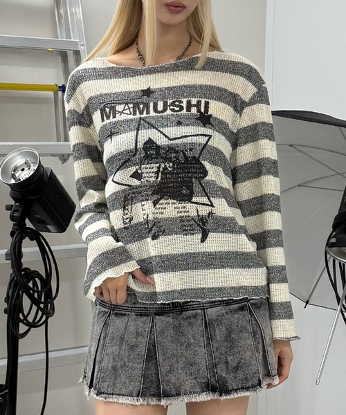 Figments（フィグメンツ）の「スターボーダーニット（ニット/セーター・レディース・アイボリー/ブラック・FREE）」の9枚目の写真