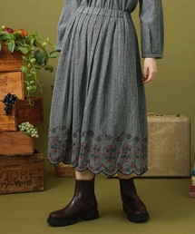 Jocomomola（ホコモモラ）の「Cama de flores コットンヘリンボーンフレアスカート（スカート）」