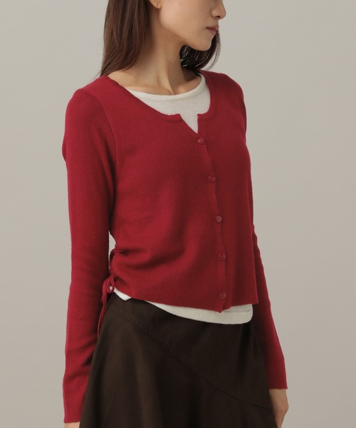 3.3 Field Trip (3.3フィールドトリップ)の「3.3 Field Trip/カーディガンレイヤードロングTシャツ(Tシャツ/カットソー・レディース・ブラック/オフホワイト/レッド/ライトグレー/ピンク・FREE)」の5枚目の写真