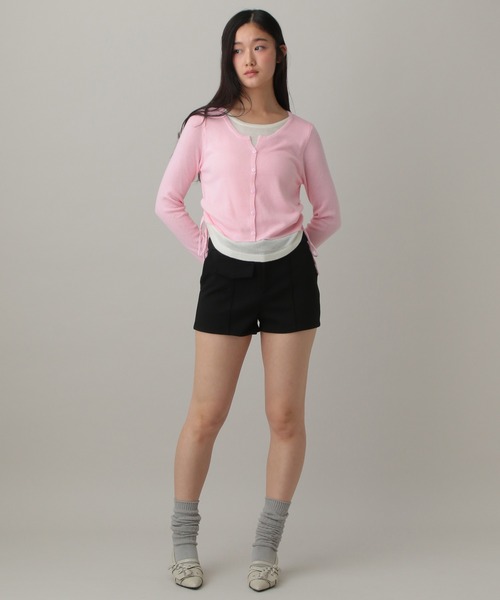 3.3 Field Trip (3.3フィールドトリップ)の「3.3 Field Trip/カーディガンレイヤードロングTシャツ(Tシャツ/カットソー・レディース・ブラック/オフホワイト/レッド/ライトグレー/ピンク・FREE)」の9枚目の写真