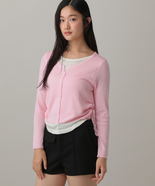 3.3 Field Trip (3.3フィールドトリップ)の「3.3 Field Trip/カーディガンレイヤードロングTシャツ(Tシャツ/カットソー・レディース・ブラック/オフホワイト/レッド/ライトグレー/ピンク・FREE)」の11枚目の写真