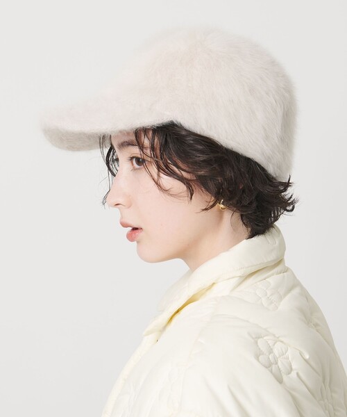UNITED ARROWS（ユナイテッドアローズ）の「ヘアリー キャップ（キャップ・レディース・オフホワイト/ダークグレー・FREE）」の2枚目の写真