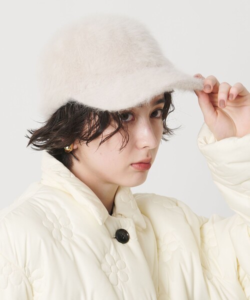 UNITED ARROWS（ユナイテッドアローズ）の「ヘアリー キャップ（キャップ・レディース・オフホワイト/ダークグレー・FREE）」の3枚目の写真
