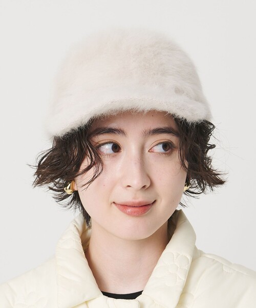 UNITED ARROWS（ユナイテッドアローズ）の「ヘアリー キャップ（キャップ・レディース・オフホワイト/ダークグレー・FREE）」の4枚目の写真