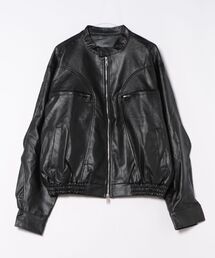 a.p.o.v.（エーピーオービー）の「a.p.o.v. オーバーサイズ合成皮革シングルライダースブルゾン（ライダースジャケット）」
