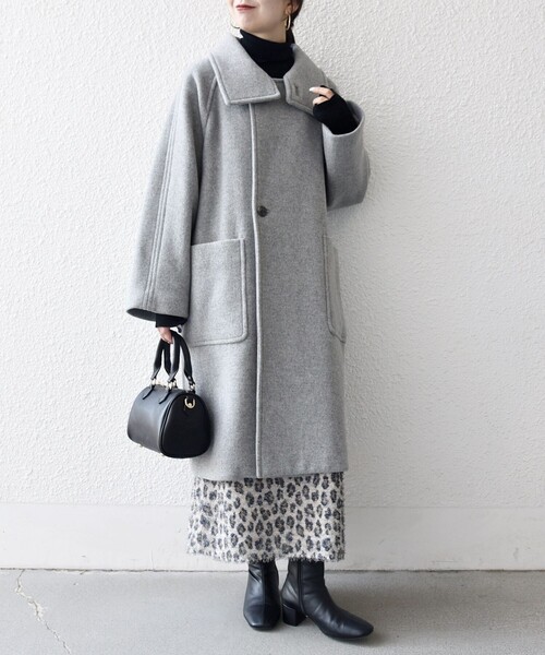 SHIPS any: PURE WOOL スタンド ＆ ビッグカラー コート（その他