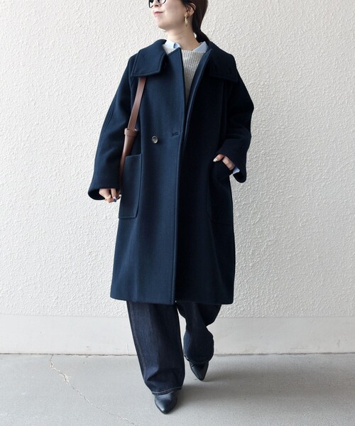 SHIPS any: PURE WOOL スタンド ＆ ビッグカラー コート（その他