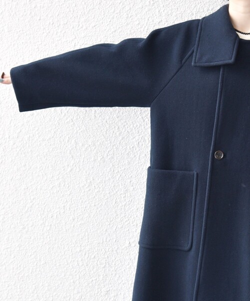 新型最新作❗️ベアビッグポケットコート　ネイビー SHIPS any（シップス エニィ）の「SHIPS any: PURE WOOL スタンド