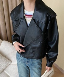 Forcement（フォースメント）の「フェイクレザーライダースジャケット（ライダースジャケット）」