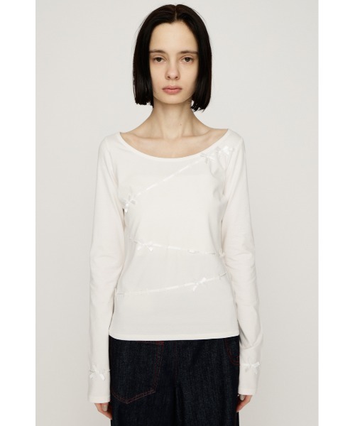 SLY（スライ）の「SWITCHING CUT TOPS スウィッチング カット トップス 秋服 冬服（Tシャツ/カットソー・レディース・ブラック/ネイビー/アイボリー・FREE）」の6枚目の写真