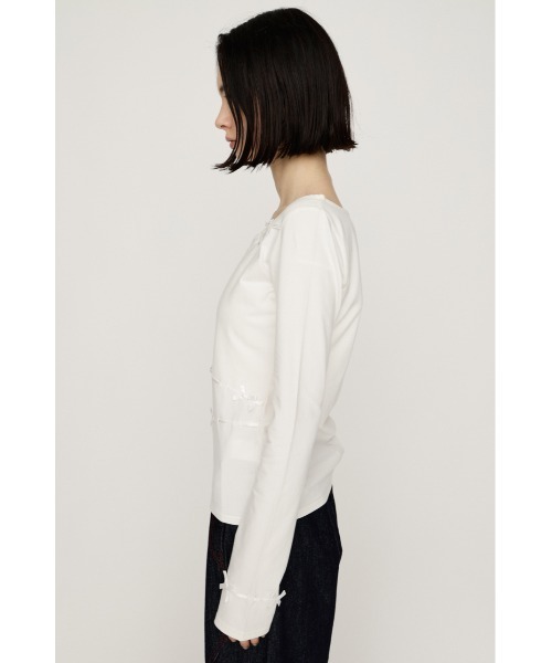 SLY（スライ）の「SWITCHING CUT TOPS スウィッチング カット トップス 秋服 冬服（Tシャツ/カットソー・レディース・ブラック/ネイビー/アイボリー・FREE）」の7枚目の写真