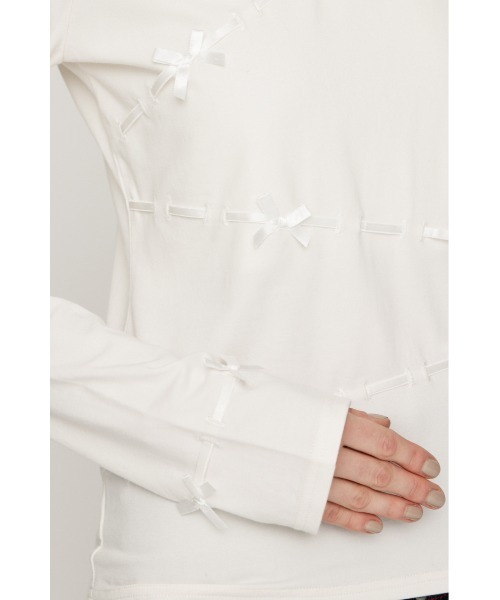 SLY（スライ）の「SWITCHING CUT TOPS スウィッチング カット トップス 秋服 冬服（Tシャツ/カットソー・レディース・ブラック/ネイビー/アイボリー・FREE）」の9枚目の写真