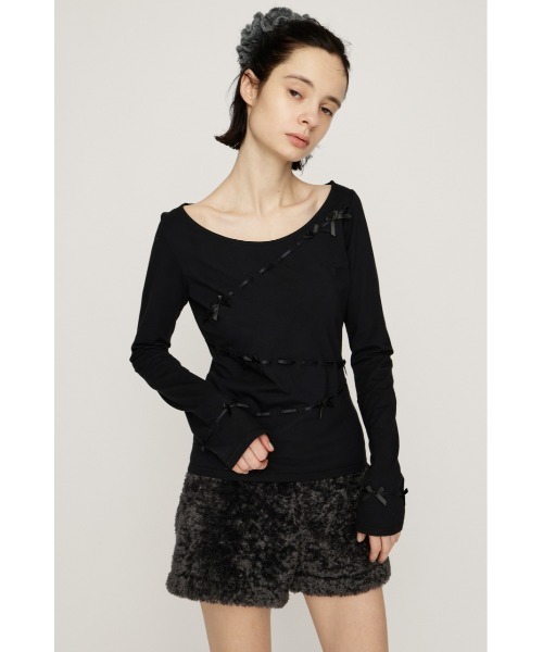 SLY（スライ）の「SWITCHING CUT TOPS スウィッチング カット トップス 秋服 冬服（Tシャツ/カットソー・レディース・ブラック/ネイビー/アイボリー・FREE）」の11枚目の写真