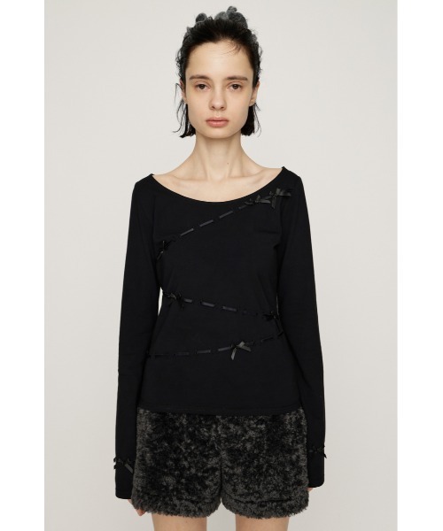 SLY（スライ）の「SWITCHING CUT TOPS スウィッチング カット トップス 秋服 冬服（Tシャツ/カットソー・レディース・ブラック/ネイビー/アイボリー・FREE）」の12枚目の写真