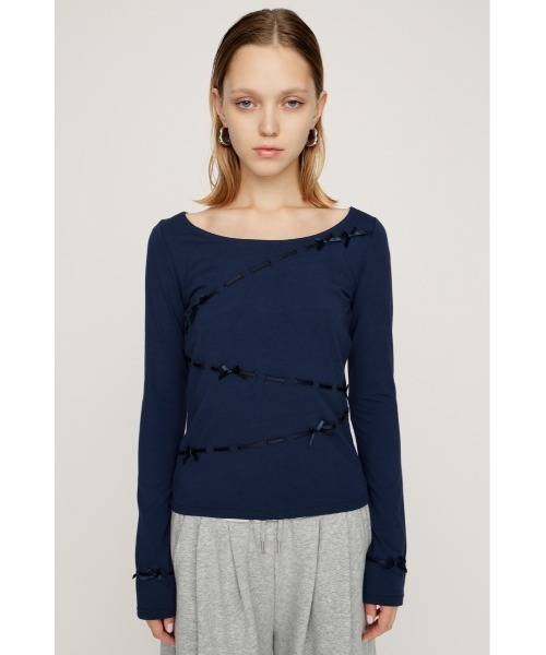 SLY（スライ）の「SWITCHING CUT TOPS スウィッチング カット トップス 秋服 冬服（Tシャツ/カットソー・レディース・ブラック/ネイビー/アイボリー・FREE）」の15枚目の写真