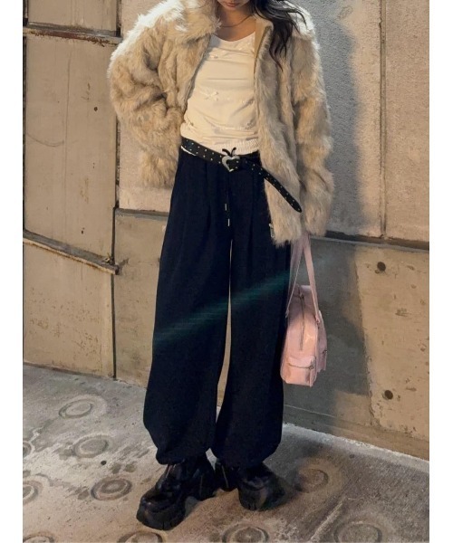 SLY（スライ）の「SWITCHING CUT TOPS スウィッチング カット トップス 秋服 冬服（Tシャツ/カットソー・レディース・ブラック/ネイビー/アイボリー・FREE）」の18枚目の写真