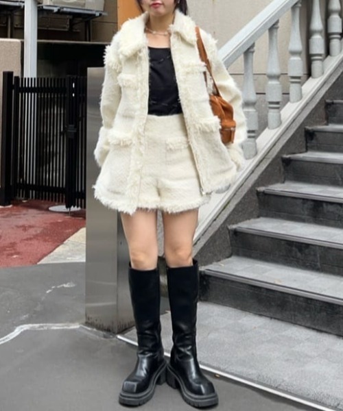 SLY（スライ）の「SWITCHING CUT TOPS スウィッチング カット トップス 秋服 冬服（Tシャツ/カットソー・レディース・ブラック/ネイビー/アイボリー・FREE）」の20枚目の写真