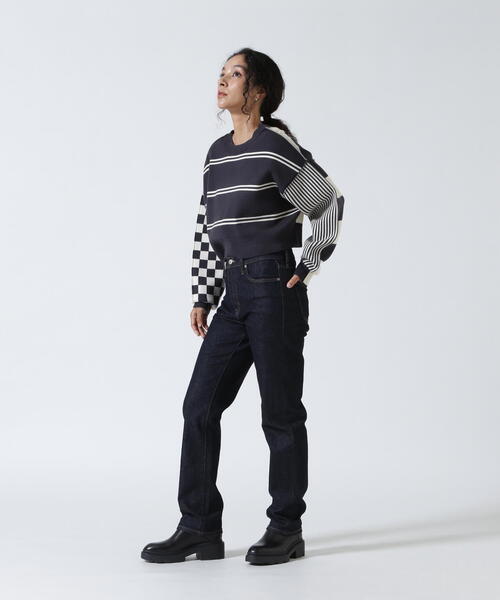 AULA AILA（アウラアイラ）の「AULA AILA/アウラアイラ/別注マルチボーダー2WAYニット（ニット/セーター・レディース・ブルー/ブラック・0）」の4枚目の写真