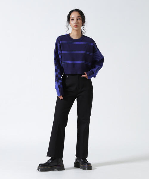 AULA AILA（アウラアイラ）の「AULA AILA/アウラアイラ/別注マルチボーダー2WAYニット（ニット/セーター・レディース・ブルー/ブラック・0）」の7枚目の写真