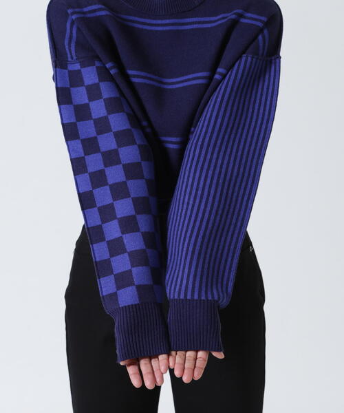 AULA AILA（アウラアイラ）の「AULA AILA/アウラアイラ/別注マルチボーダー2WAYニット（ニット/セーター・レディース・ブルー/ブラック・0）」の14枚目の写真