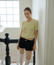 LETERIE（レテリー）の「ROSE LACE BALLOON SHORTS_BLACK（その他パンツ）」