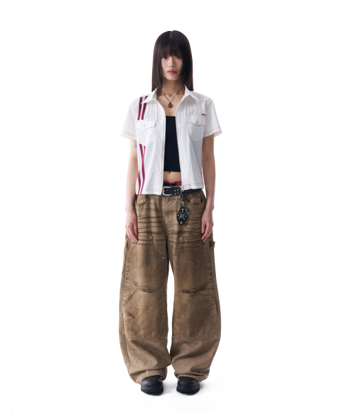 AAKAM(アーカム)の「Dirty Washed Double Knee Cotton Pants (Beige)(その他パンツ・レディース・その他・1/2)」の4枚目の写真