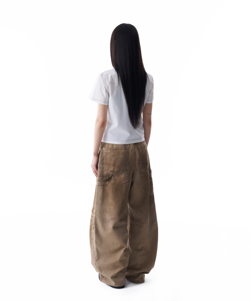 AAKAM(アーカム)の「Dirty Washed Double Knee Cotton Pants (Beige)(その他パンツ・レディース・その他・1/2)」の6枚目の写真