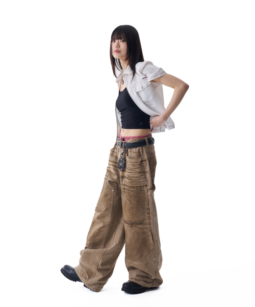AAKAM(アーカム)の「Dirty Washed Double Knee Cotton Pants (Beige)(その他パンツ・レディース・その他・1/2)」の8枚目の写真