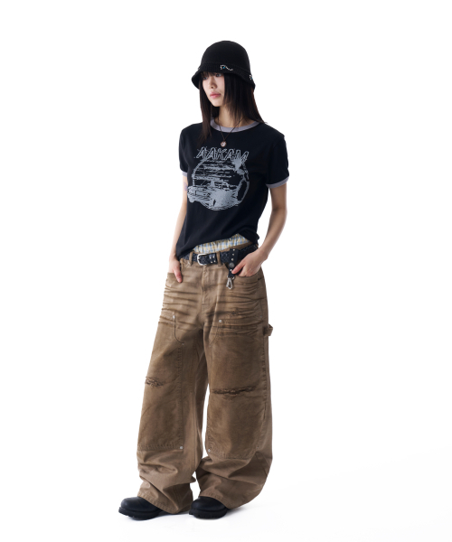 AAKAM(アーカム)の「Dirty Washed Double Knee Cotton Pants (Beige)(その他パンツ・レディース・その他・1/2)」の10枚目の写真