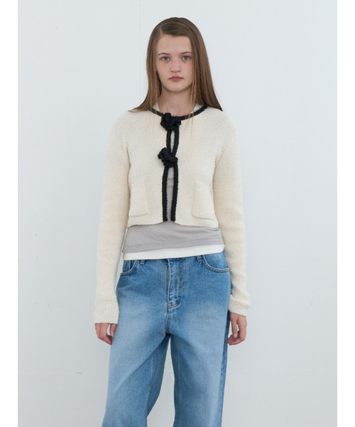 Kijun(キジュン)の「Crochet Knit Jacket Ivory(カーディガン/ボレロ・レディース・その他・SMALL/MEDIUM)」の1枚目の写真