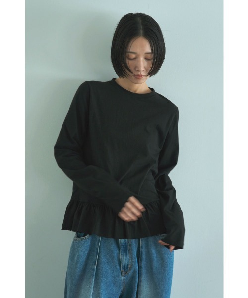 marjour（マージュール）の「HEM FRILL TEE（Tシャツ/カットソー・レディース・オフホワイト/ブラック・M）」の12枚目の写真