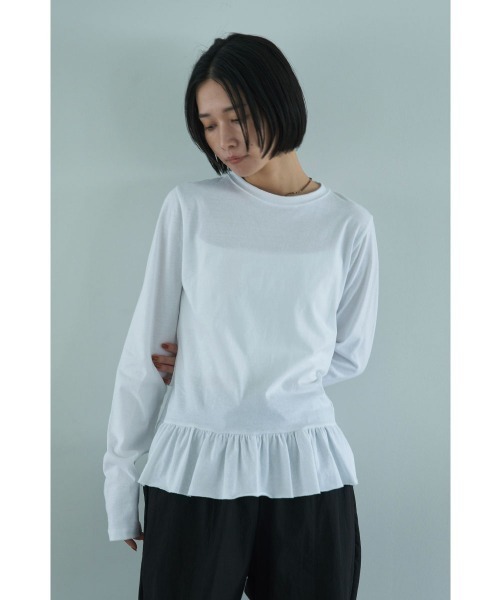 marjour（マージュール）の「HEM FRILL TEE（Tシャツ/カットソー・レディース・オフホワイト/ブラック・M）」の19枚目の写真