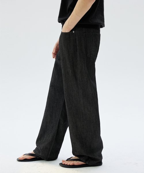 TRILLION(トリリオン)の「(夏生地)バイオストーンウォッシングサマークールワイドデニムパンツ(SUMMER BLACK)(デニムパンツ・レディース・その他・SMALL/MEDIUM/LARGE/X-LARGE)」の2枚目の写真