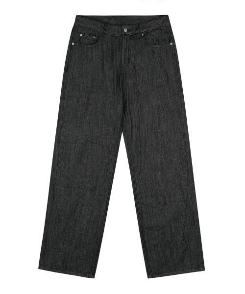 TRILLION(トリリオン)の「(夏生地)バイオストーンウォッシングサマークールワイドデニムパンツ(SUMMER BLACK)(デニムパンツ・レディース・その他・SMALL/MEDIUM/LARGE/X-LARGE)」の3枚目の写真