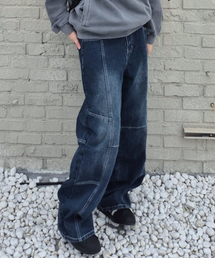 Verdnt（バーダント）の「Washed Cut Layer Wide Denim Pants [Indigo]（デニムパンツ）」