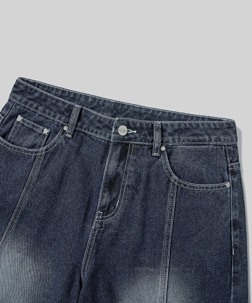 Verdnt（バーダント）の「ウォッシュド切り替えレイヤーワイドデニムパンツ[インディゴ]（デニムパンツ・レディース・その他・SMALL/MEDIUM/LARGE）」の6枚目の写真
