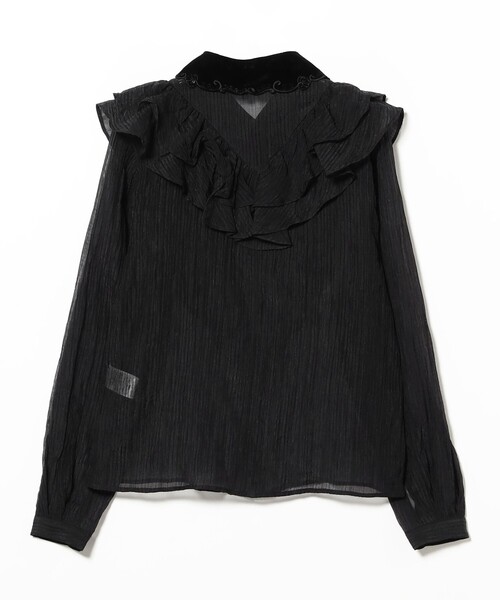 Sister Jane（シスタージェーン）の「sister jane /Kelly Ruffle Blouse（シャツ/ブラウス・レディース・ブラック・SMALL）」の5枚目の写真