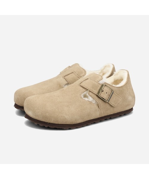 BIRKENSTOCK(ビルケンシュトック)の「BIRKENSTOCK LONDON SHEARLING SUEDE LEATHER -NARROW- / ビルケンシュトック ロンドンシアリング スエードレザー ナローフィット / 1028470(スニーカー・レディース・ベージュ・35/36/37/38/39/40)」の1枚目の写真