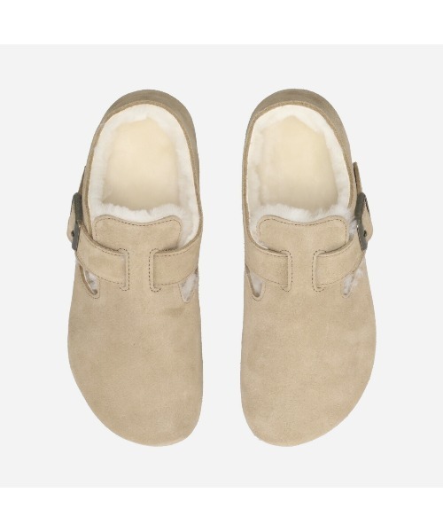 BIRKENSTOCK(ビルケンシュトック)の「BIRKENSTOCK LONDON SHEARLING SUEDE LEATHER -NARROW- / ビルケンシュトック ロンドンシアリング スエードレザー ナローフィット / 1028470(スニーカー・レディース・ベージュ・35/36/37/38/39/40)」の2枚目の写真