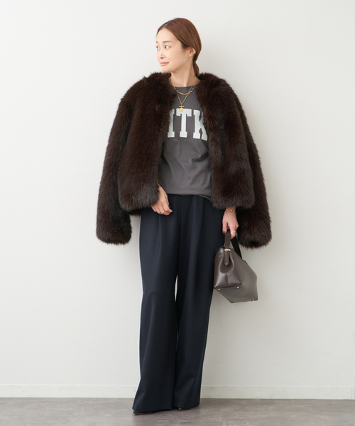 Deuxieme Classe（ドゥーズィエムクラス）の「*Anna Fur ジャケット（その他アウター・レディース・ブラウン・FREE）」の7枚目の写真